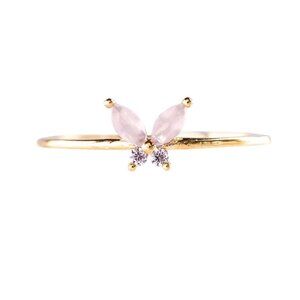 Girls Crew Baby Pink Mari Ring Size 8- Gold-Plated